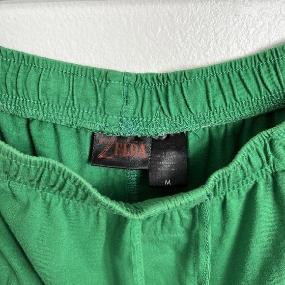 The Legend of Zelda Lounge Pants Green Size M Nintendo Hylian Shield Sword - Picture 7 of 8